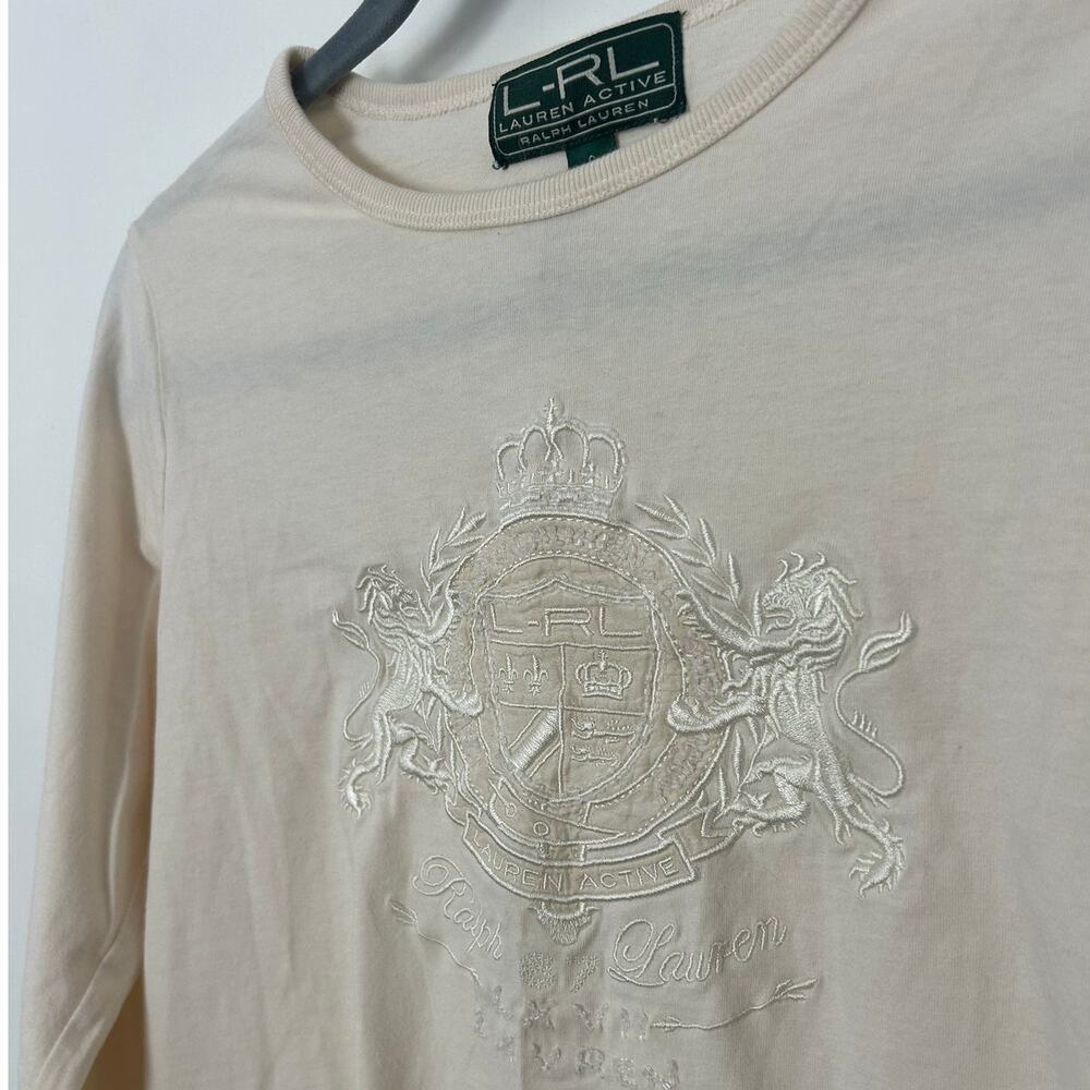 Ralph Lauren Embroidered Crest Long Sleeve Tee Shirt